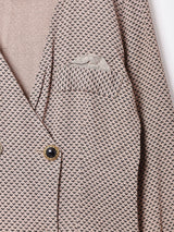 ノーカラーダブルボタントップス