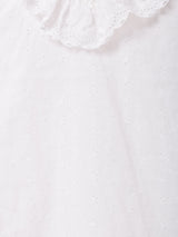 スタンドカラー カットワーク 長袖ブラウス