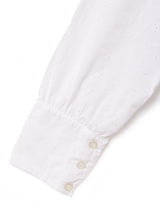 スタンドカラー カットワーク 長袖ブラウス