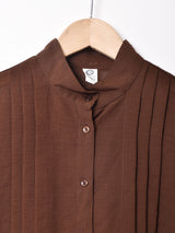 スタンドカラ—シアーシャツ