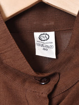 スタンドカラ—シアーシャツ