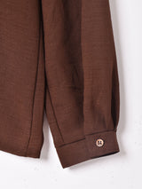 スタンドカラ—シアーシャツ