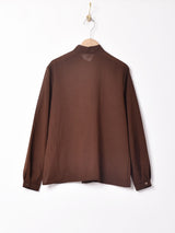 スタンドカラ—シアーシャツ