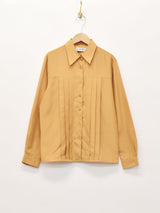 長袖 タックブラウス