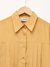 長袖 タックブラウス