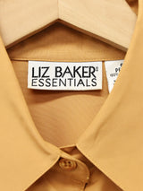 長袖 タックブラウス