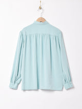 比翼仕立て ギャザーブラウス