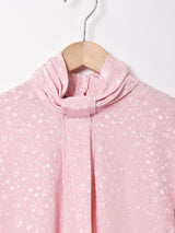 織り柄 長袖ブラウス