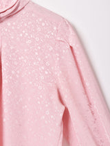 織り柄 長袖ブラウス