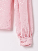 織り柄 長袖ブラウス