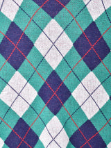 Meridian アーガイル柄 長袖ニットカーディガン