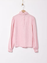 織り柄 長袖ブラウス