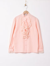 フリルレースブラウス