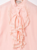 フリルレースブラウス