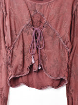 レースアップ ベルスリーブトップス