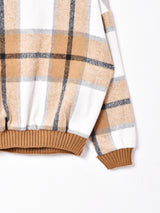 【3色展開】Meridian チェック柄 ハイネックプルオーバー