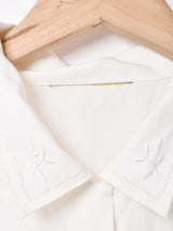 長袖 刺繍ブラウス