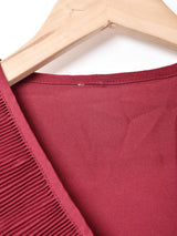 プリーツカラー 長袖ブラウス