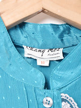 織柄 レース 長袖ワンピース