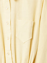 ベルト付き 切り替えデザイン 長袖シャツワンピース