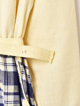 ベルト付き 切り替えデザイン 長袖シャツワンピース