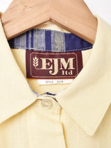 ベルト付き 切り替えデザイン 長袖シャツワンピース