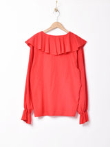 長袖フリルブラウス