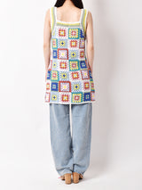 【2色展開】 スリーブレス グラニースクエアワンピース