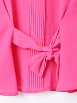 シアー ウエストリボンブラウス