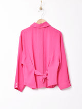 シアー ウエストリボンブラウス