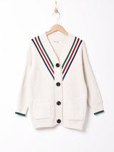 Elcamino Vネック ラインカーディガン