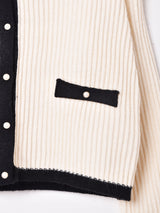 【2色展開】Meridian バイカラー リブカーディガン