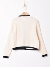 【2色展開】Meridian バイカラー リブカーディガン