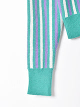 【3色展開】Meridian ストライプ 襟付きセーター