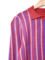 【3色展開】Meridian ストライプ 襟付きセーター
