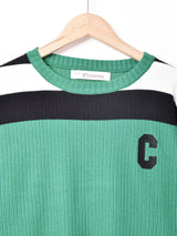 Elcamino アルファベットパッチ ラインセーター