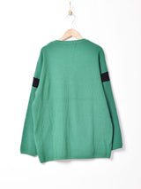 Elcamino アルファベットパッチ ラインセーター