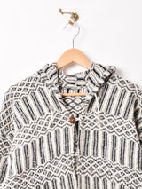 ウッドボタン 総柄 パーカー