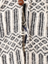 ウッドボタン 総柄 パーカー