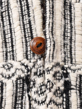 ウッドボタン 総柄 パーカー