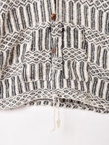 ウッドボタン 総柄 パーカー