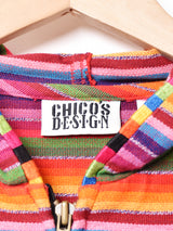 ボーダー フード付きジャケット