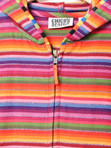 ボーダー フード付きジャケット