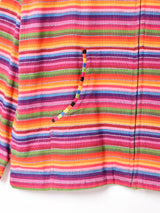 ボーダー フード付きジャケット