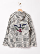 ウッドボタン 総柄 パーカー