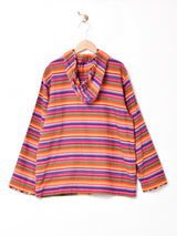 ボーダー フード付きジャケット