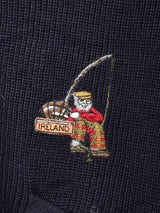 イタリア製 ワンポイント刺繍カーディガン