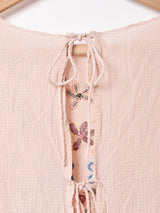 バックリボン 刺繍長袖トップス