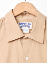 【3色展開】TEMPTATIONプレーン 長袖コットンシャツ