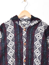 ウッドボタン 総柄 パーカー